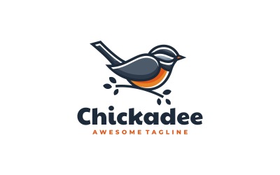 Logo della mascotte semplice dell&amp;#39;uccello della cinciarella