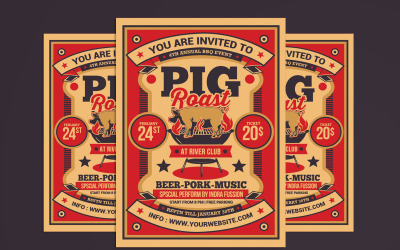 Шаблон листівки про подію смаженої свині