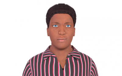 Afro Man UE4 Ready-Unity Ready Modello 3D