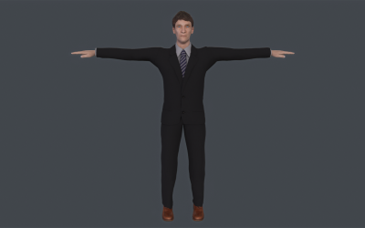 Alter klassischer Mann Low-Poly-3D-Modell