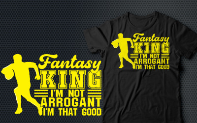Design de camiseta do rei do futebol de fantasia