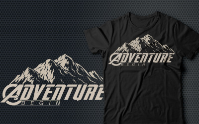 Diseño de camiseta Adventure Begin