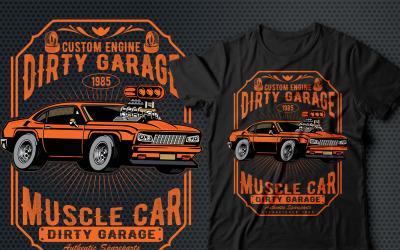 Индивидуальный дизайн футболки Dirty Garage Engine