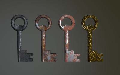 Old Keys Low Poly modèle 3D