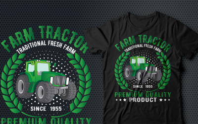 T-shirt de ferme fraîche traditionnelle de tracteur de ferme