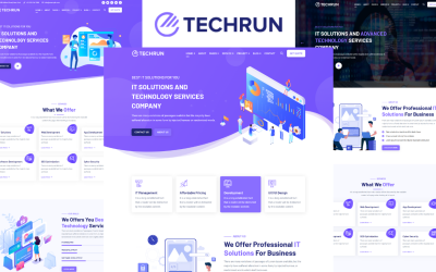 Techrun - Modèle HTML5 de solutions et technologies informatiques