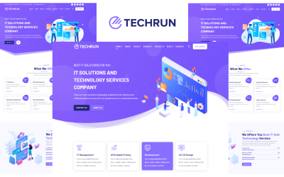 Techrun - Modèle HTML5 de solutions et technologies informatiques