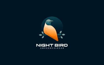 Logo coloré dégradé d&amp;#39;oiseau de nuit