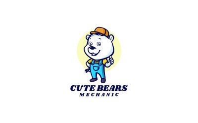 Niedliches Bären-Mechaniker-Cartoon-Logo