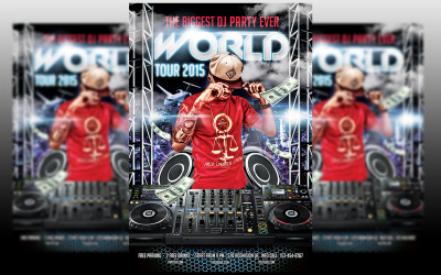 Sjabloon DJ World Tour-flyer