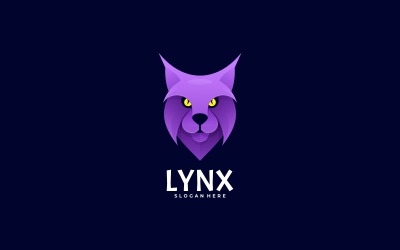Stile del logo a gradiente della testa di lince