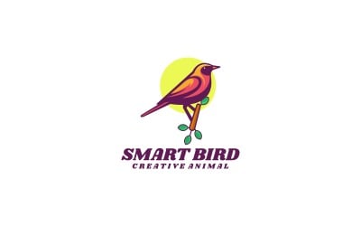 Styl prostego logo inteligentnego ptaka