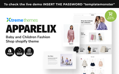 Apparelix Baby- och barnmode Shopify-tema