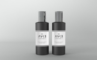 3D render dekoratív parfüm két üveg elszigetelt szürke háttér