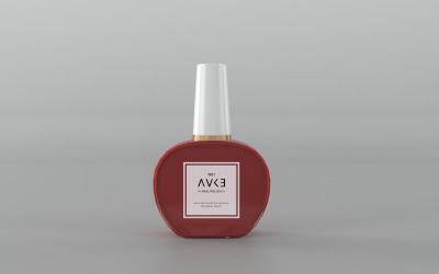 3D-rendering av en dekorativ nagellackflaskor isolerad på grå bakgrund