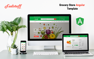 Élelmiszerbolt szögletes webhelysablon