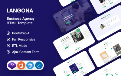 Langona - HTML šablona obchodní agentury