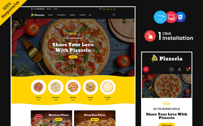 Pizzeria - Fast Food en Drink Multifunctionele OpenCart Store