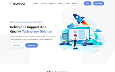 Techmax - HTML5 адаптивный шаблон веб-сайта для ИТ-решений и технологических услуг