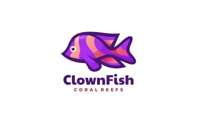 Clown-Fisch-Farbmaskottchen-Logo
