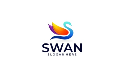 Création de logo coloré dégradé de cygne