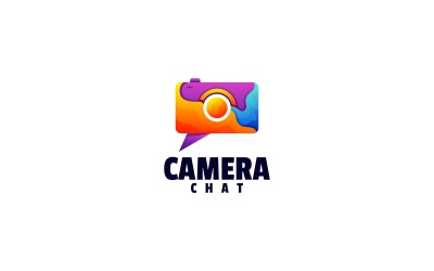 Logo coloré dégradé de chat de caméra