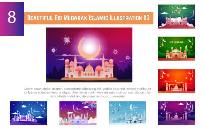 8 Schöne islamische Illustration von Eid Mubarak 03