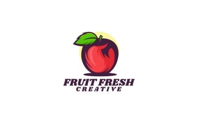 Stile di logo semplice di frutta fresca