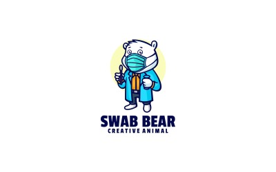 Swab Test Bear Cartoon Logo