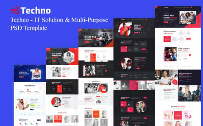 Techno Creative &amp;amp; Digital Agency PSD Template