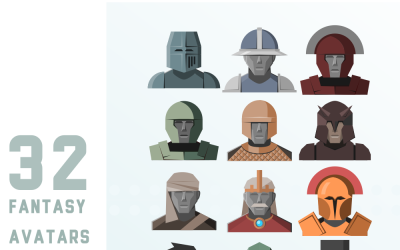 Fantasy-Avatare gefüllt Iconset