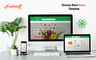FuudStuff – Élelmiszerbolt E-kereskedelmi React webhelysablon