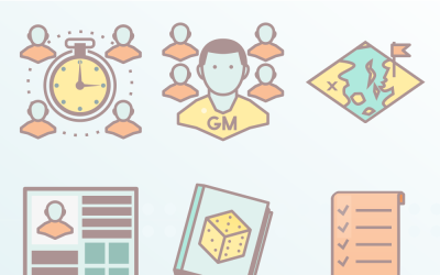 RPG-Organisation flache Iconset