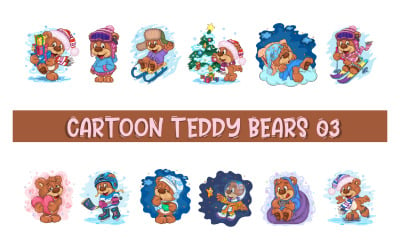 Satz von Cartoon-Teddybären 03. T-Shirt.