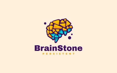 Brain Stone Einfacher Logo-Stil