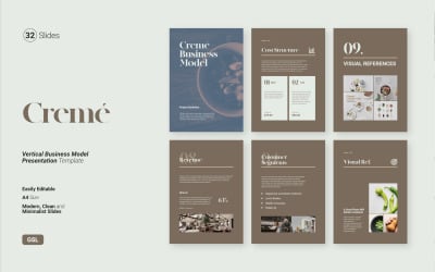 Creme – шаблон вертикальної презентації бізнес-моделі Google Slides