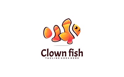 Gradientowe logo klauna z rybą