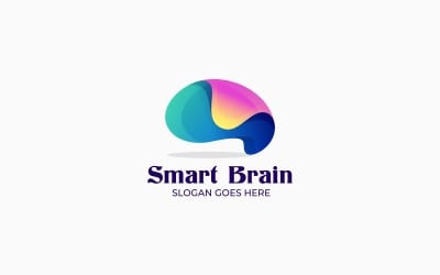 Logo colorato gradiente intelligente del cervello