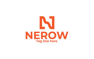 Nerow N Lettera Logo Design Modello