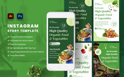 Comida saludable - Plantilla de redes sociales para historias de Instagram vol.01
