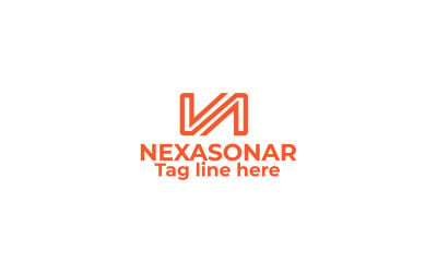 Nexasonar N Minimalistisk Letter Logo Design Mall
