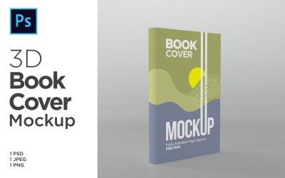 Boekomslag Mockup 3D-rendering illustratie