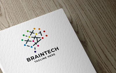 Brain Tech Dots Professional Logo