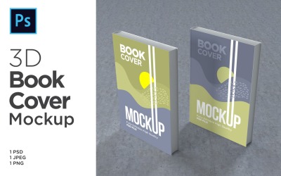 Häfte Två böcker täcker Mockup 3d-rendering Illustration