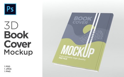 Hardcover Book Mockup 3d Rendering Illustration