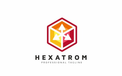 Hexagon digitala pilar logotyp mall