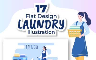 17 Illustrazione delle lavatrici e asciugatrici per bucato