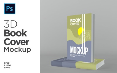 Kitapçık İki Kitap Kapak Mockup 3d Render Şablonu