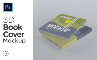 Mockup 3D-sjabloon voor twee boekjes