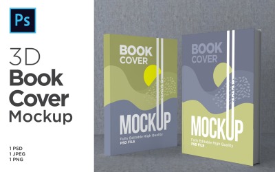 Två böcker Mockup 3d-rendering Illustration